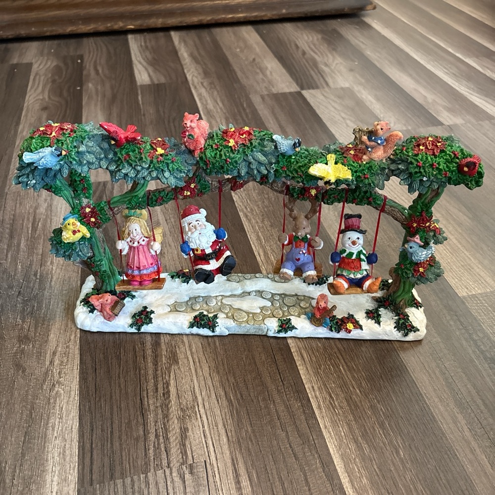 Vintage Christmas swing set Festive Holiday Swing Decoration